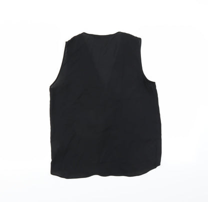 Womens UK Size S Zara Black Basic Blouse