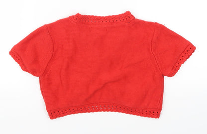Gap Girls Red   Cardigan Jumper Size 10-11 Years