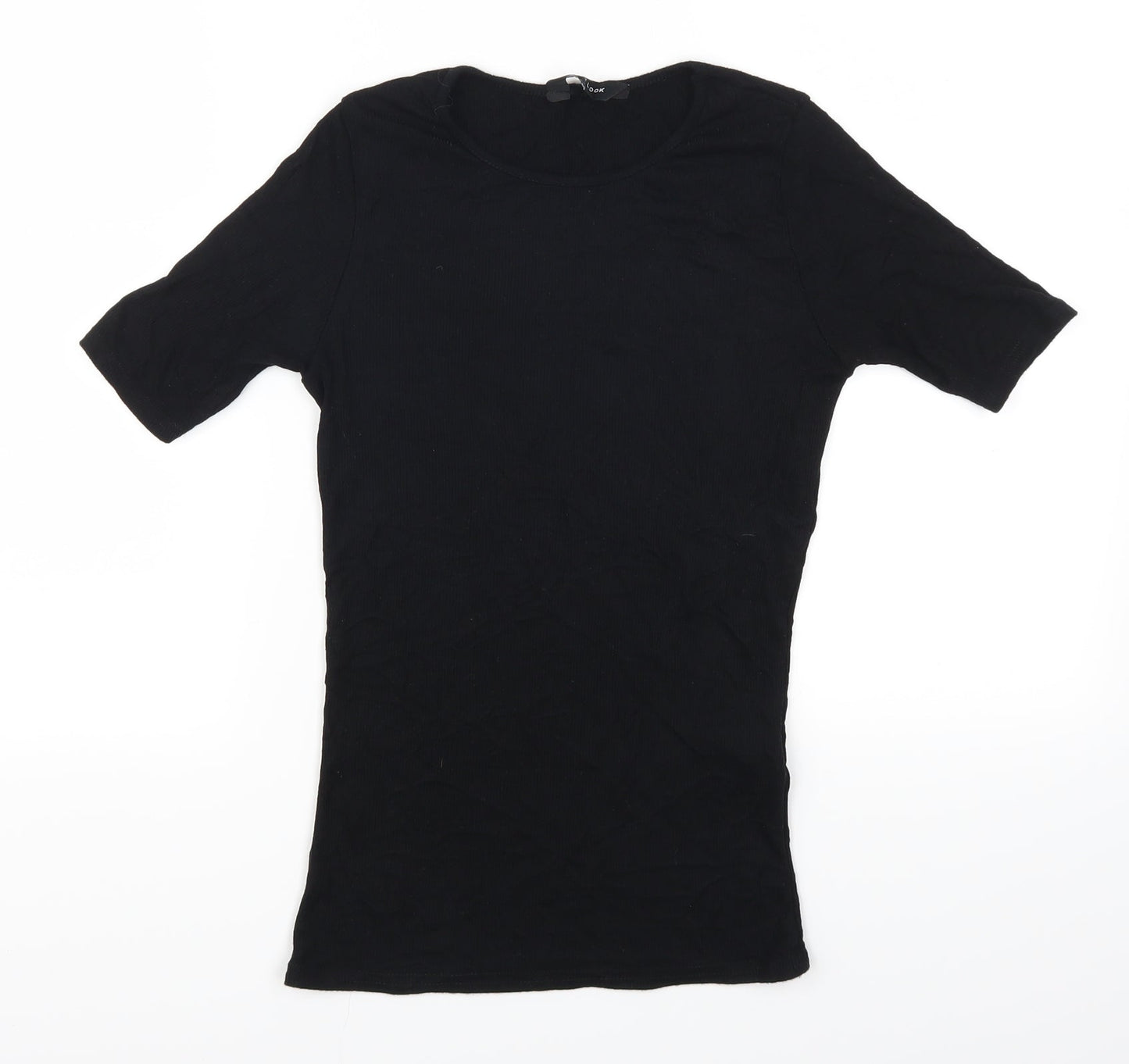 Womens UK Size 6 New Look Black Basic T-Shirt
