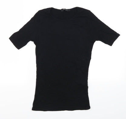 Womens UK Size 6 New Look Black Basic T-Shirt