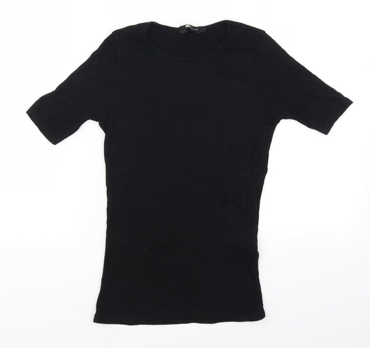Womens UK Size 6 New Look Black Basic T-Shirt