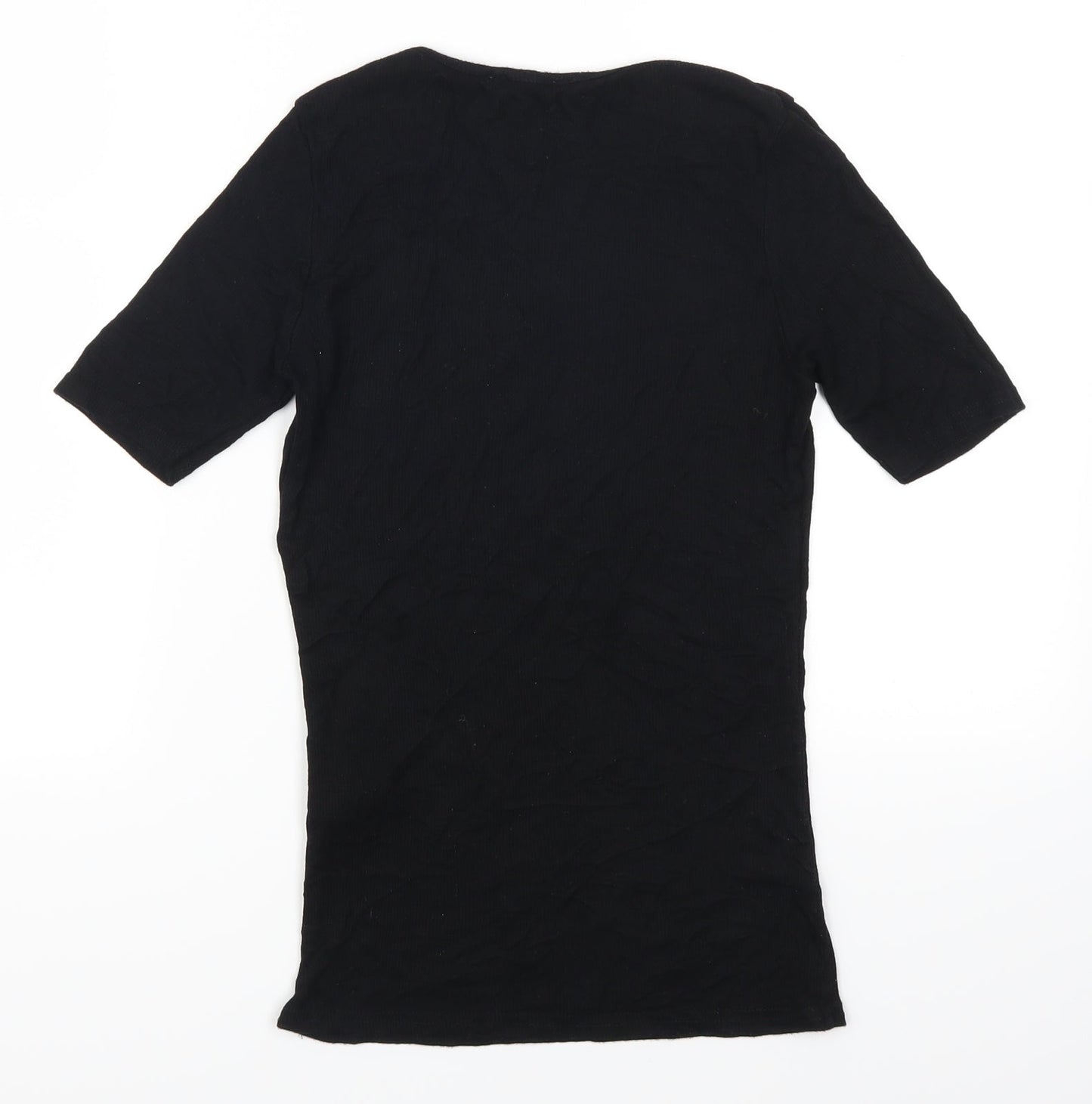 Womens UK Size 6 New Look Black Basic T-Shirt
