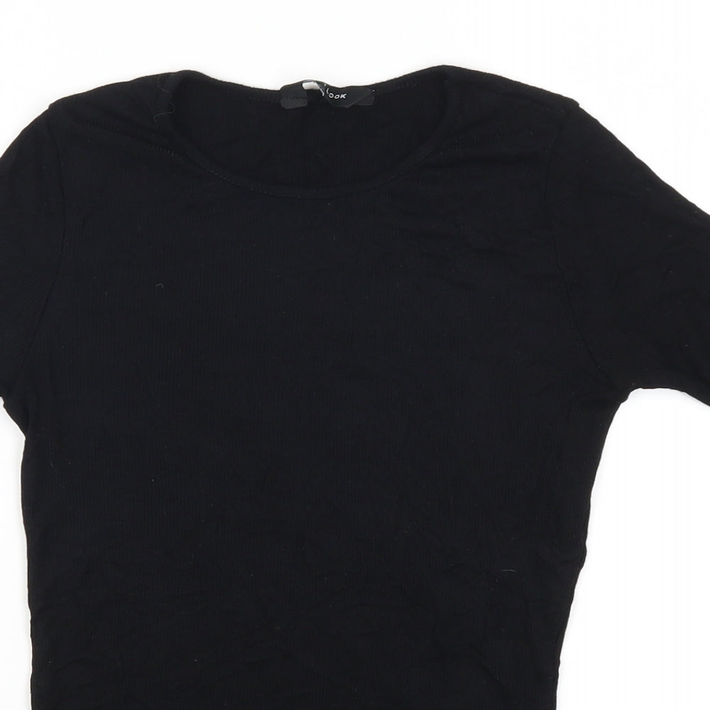 Womens UK Size 6 New Look Black Basic T-Shirt