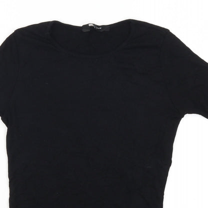 Womens UK Size 6 New Look Black Basic T-Shirt