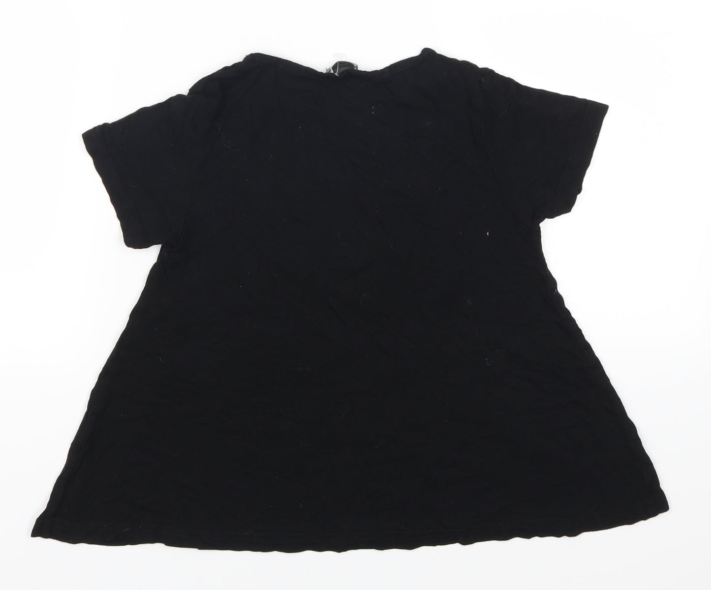Primark Girls Black   Basic T-Shirt Size 9-10 Years  - Mermaid Fan Club