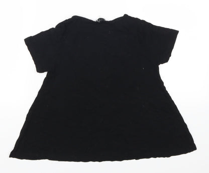 Primark Girls Black   Basic T-Shirt Size 9-10 Years  - Mermaid Fan Club