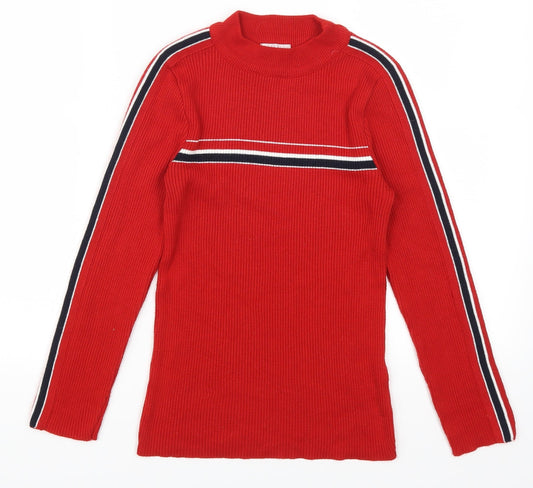 Cooperative Womens Red Striped  Pullover Jumper Size XS