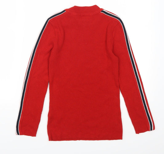 Cooperative Womens Red Striped  Pullover Jumper Size XS