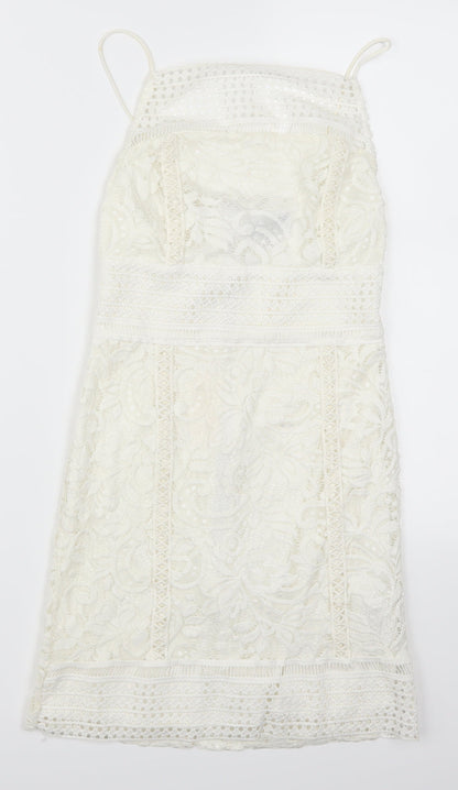 Topshop Womens White  Lace Mini  Size 6