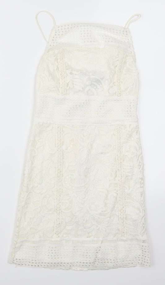 Topshop Womens White  Lace Mini  Size 6