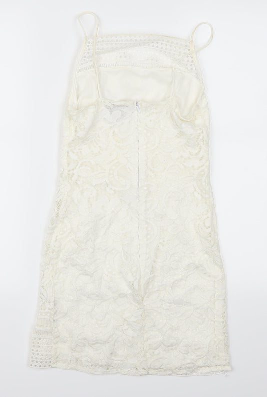 Topshop Womens White  Lace Mini  Size 6