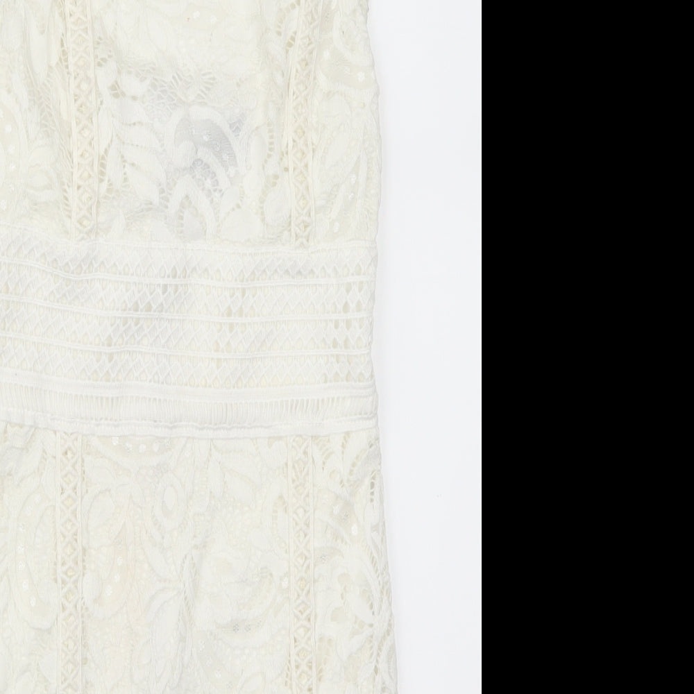 Topshop Womens White  Lace Mini  Size 6