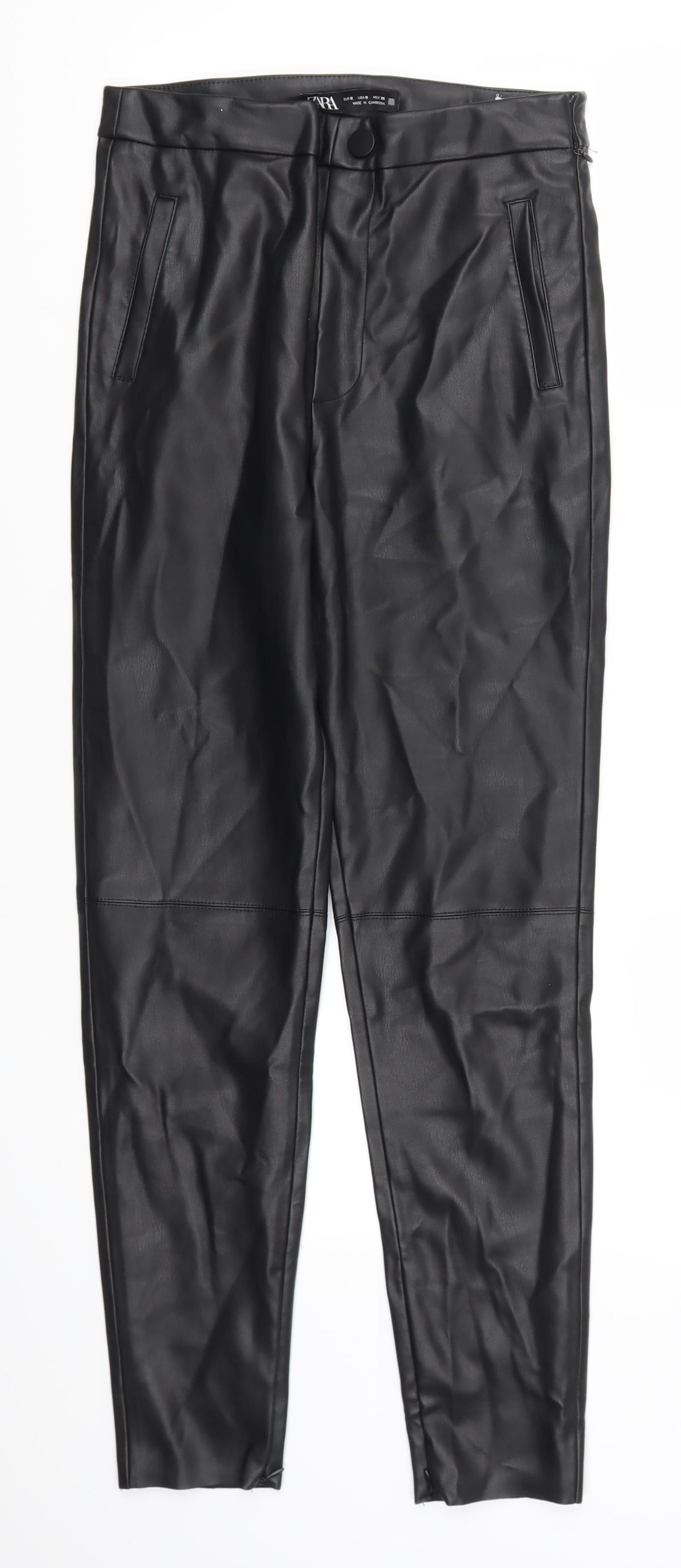 Womens UK Size S Zara Regular Fit  Black Trousers