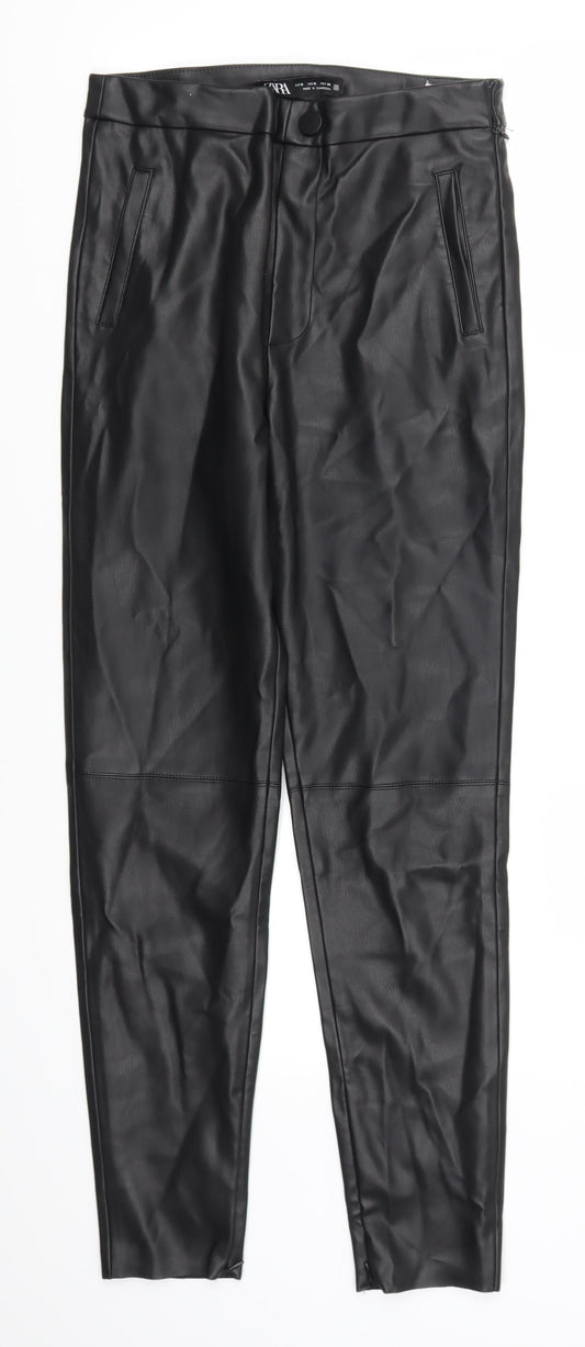Womens UK Size S Zara Regular Fit  Black Trousers