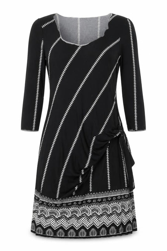 Studio Womens Black Striped  A-Line  Size XS