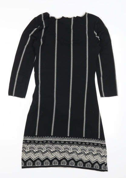 Studio Womens Black Striped  A-Line  Size XS