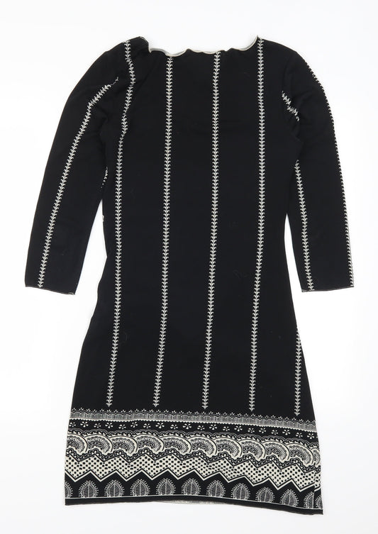 Studio Womens Black Striped  A-Line  Size XS