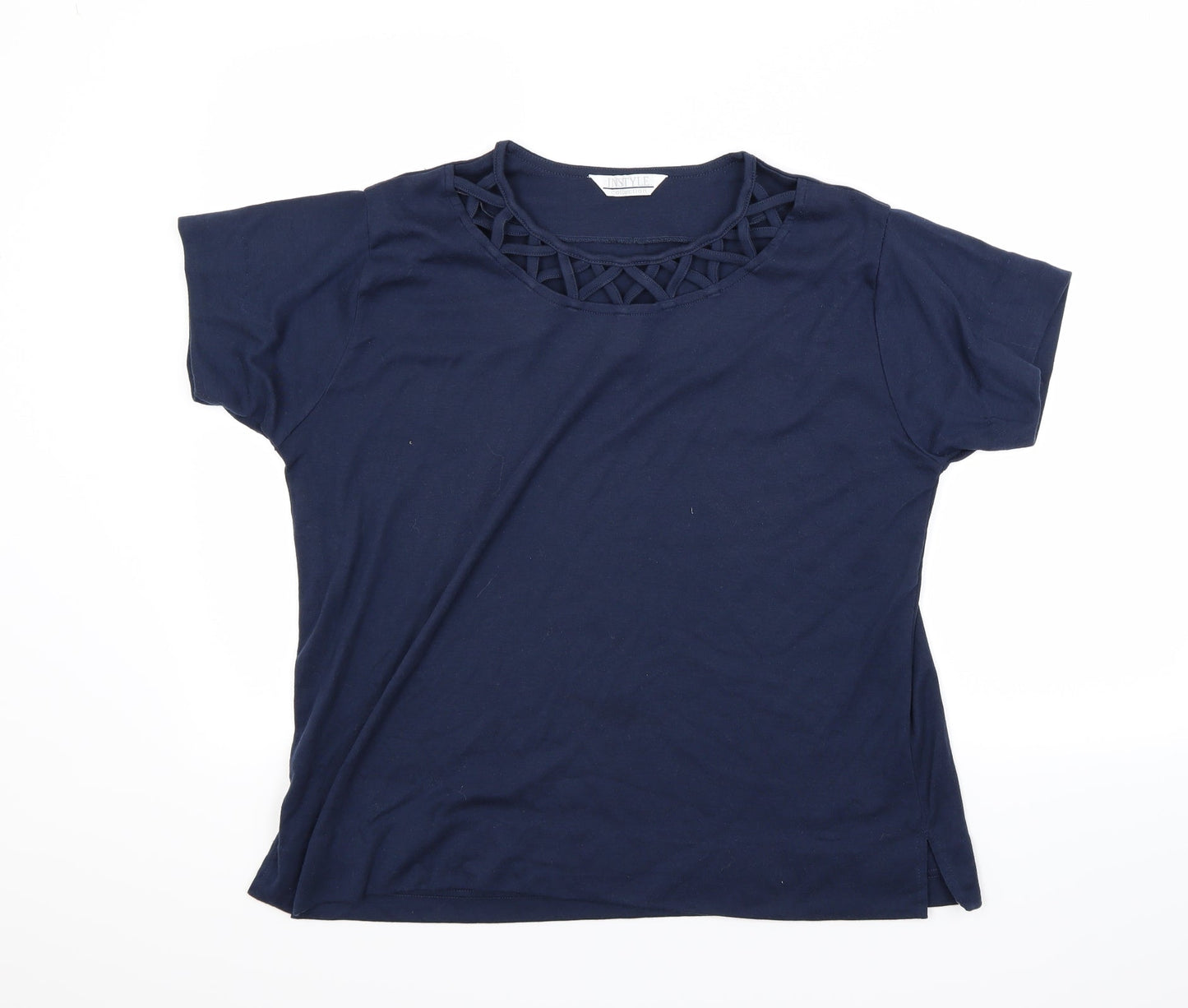 Womens UK Size M Instyle Blue Basic T-Shirt