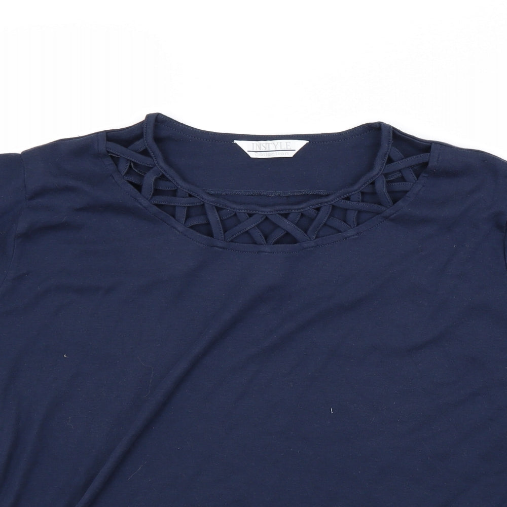 Womens UK Size M Instyle Blue Basic T-Shirt
