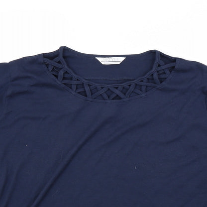 Womens UK Size M Instyle Blue Basic T-Shirt