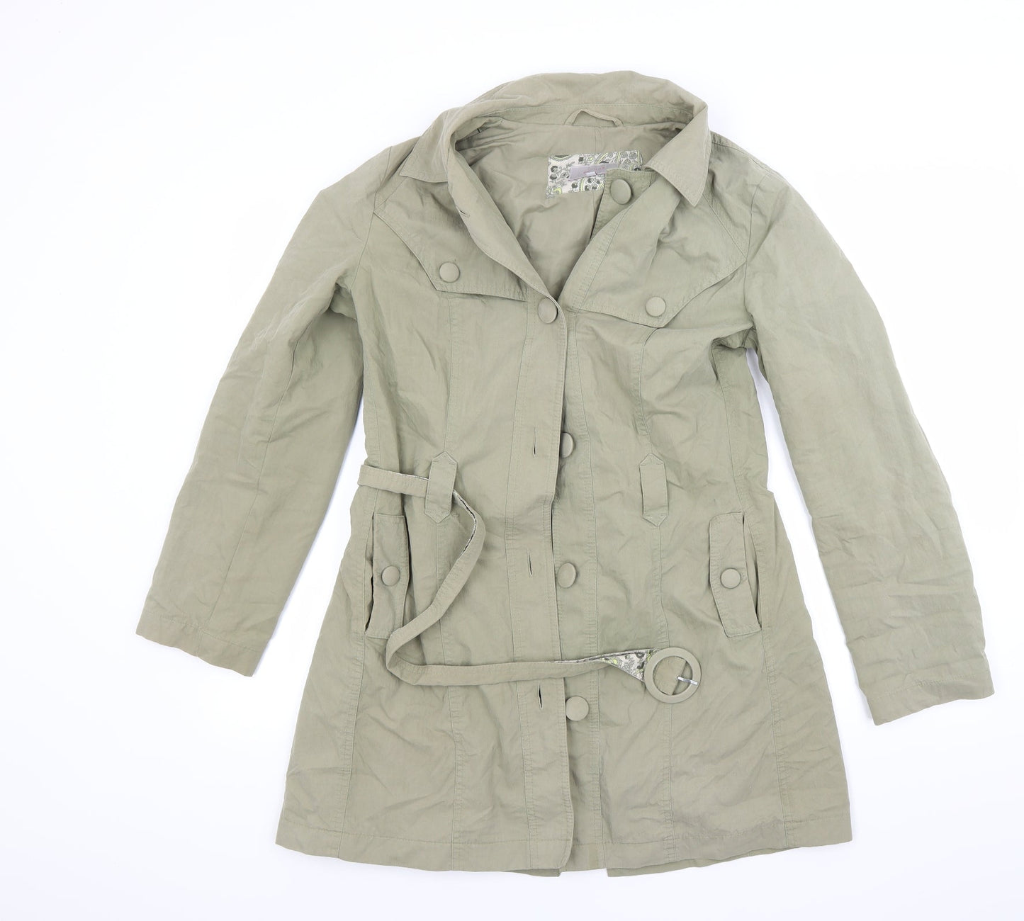 Womens UK Size 10 Per Una Green Overcoat
