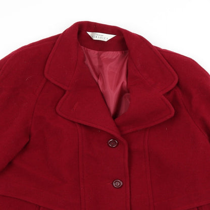 Womens UK Size 16 Modern Classics Red Overcoat