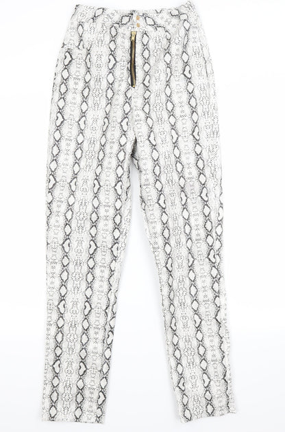 Womens UK Size 6 PRETTYLITTLETHING Regular Fit  White Trousers