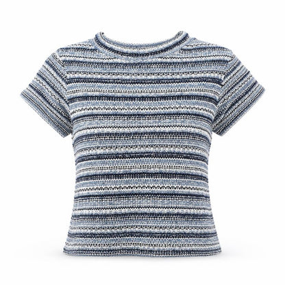 River Island Womens Blue Striped Knit Pullover Jumper Size 8