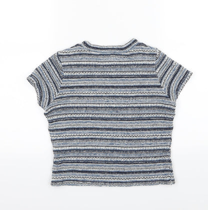 River Island Womens Blue Striped Knit Pullover Jumper Size 8