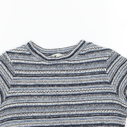 River Island Womens Blue Striped Knit Pullover Jumper Size 8