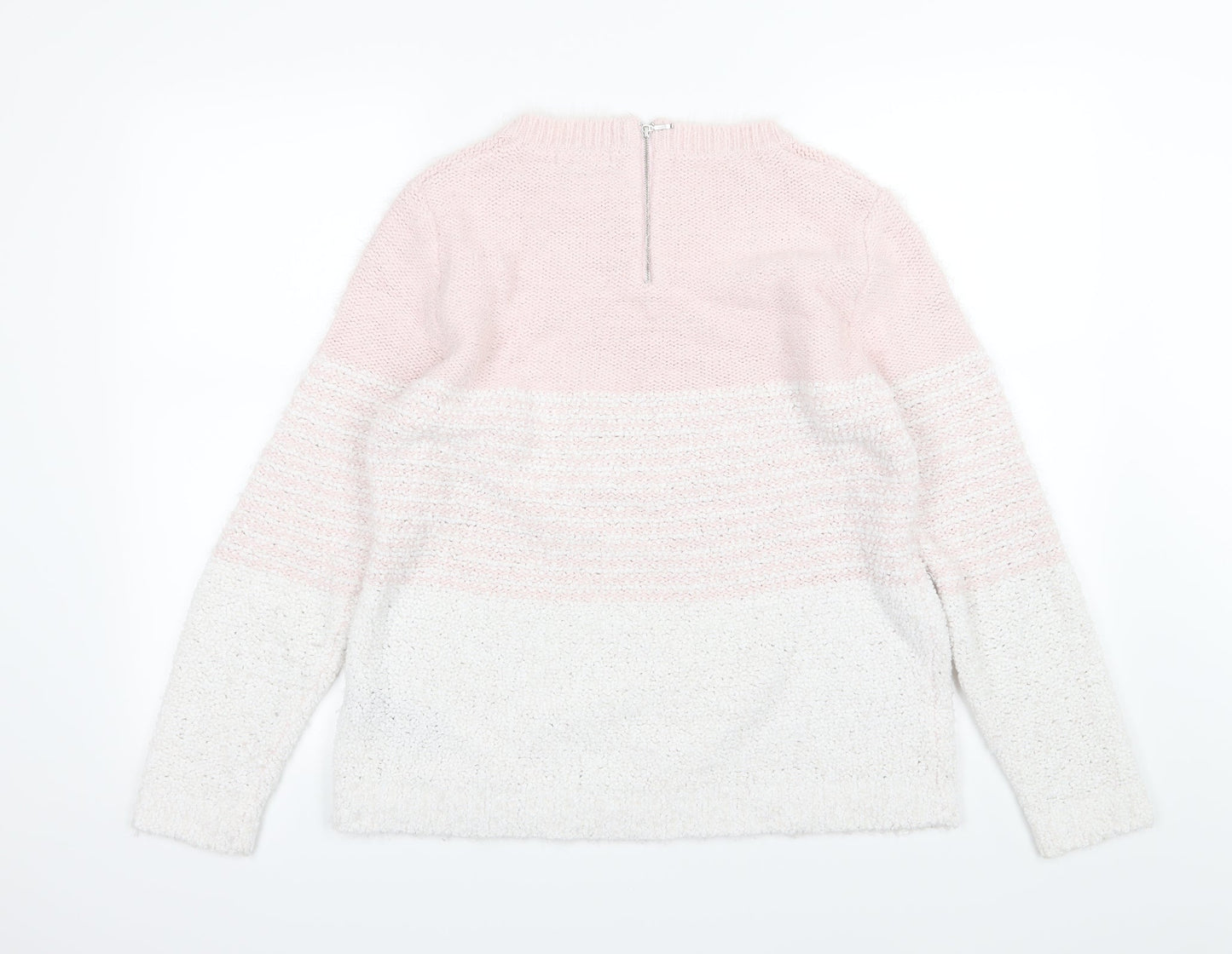 Debenhams Womens Pink Striped Knit Pullover Jumper Size 16
