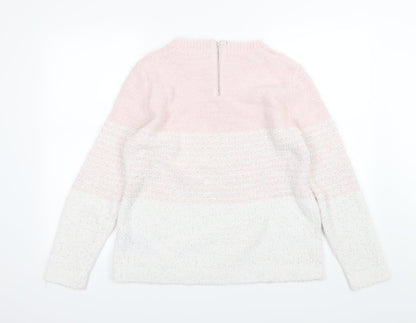 Debenhams Womens Pink Striped Knit Pullover Jumper Size 16