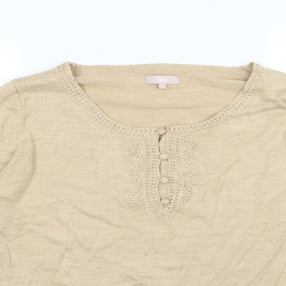 Soon Womens Brown  Knit Pullover Jumper Size 20