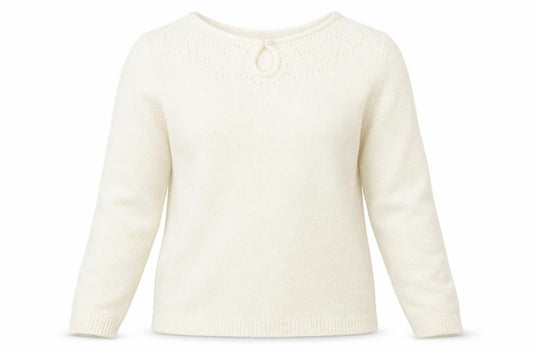 Bonmarché Womens Ivory Knit Pullover Jumper Size S