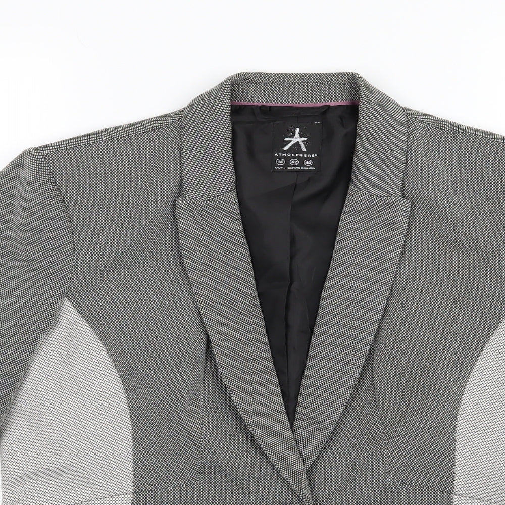 Atmosphere Womens Grey  Rayon Jacket Suit Jacket Size 14