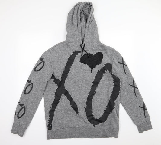 H&M Womens Gold  Jersey Pullover Hoodie Size M  - XOXO