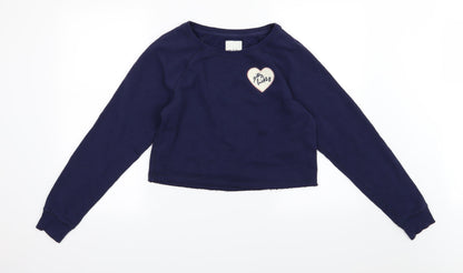 Girly Kicks Womens Blue  Jersey Pullover Sweatshirt Size S