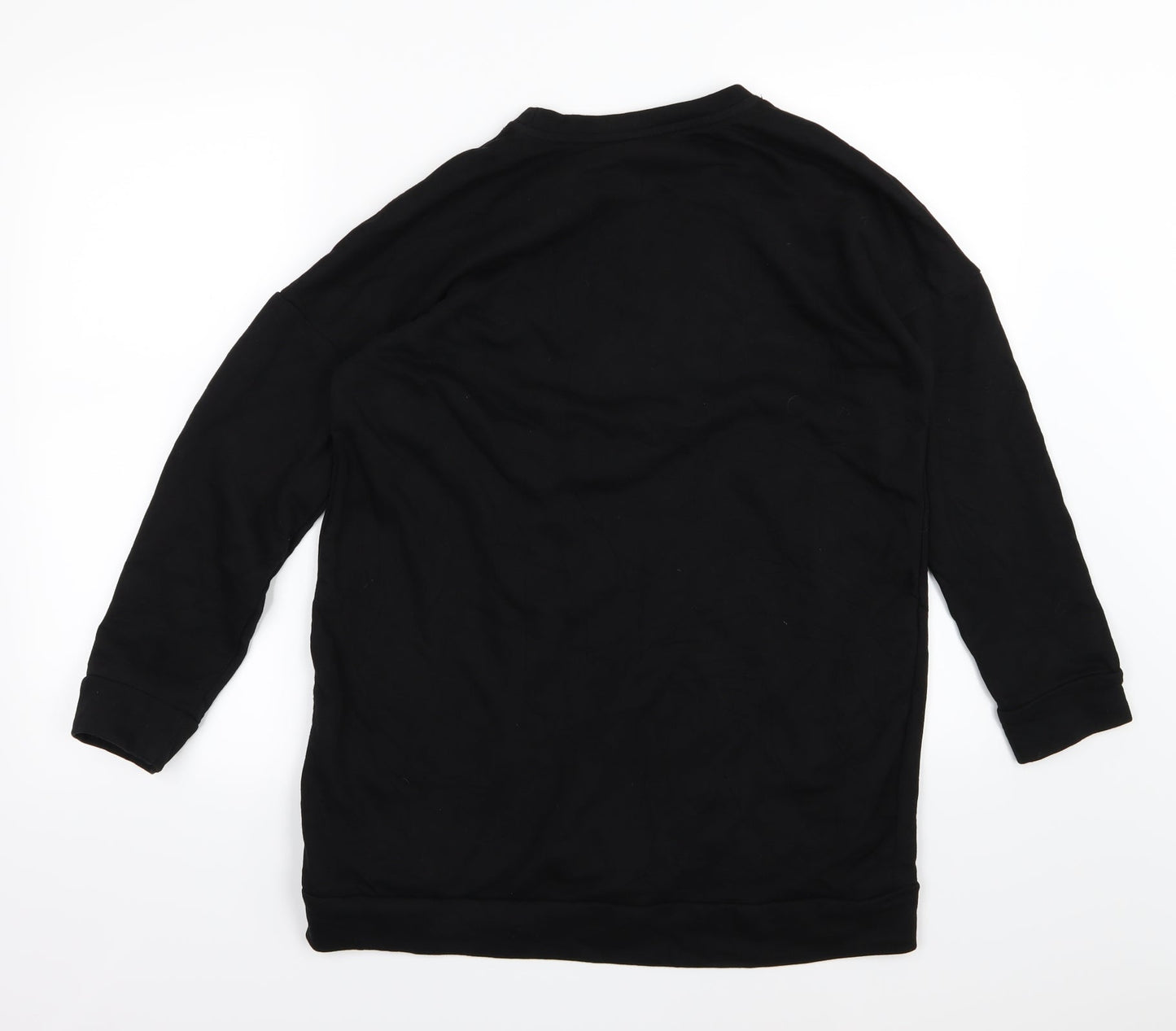 Defacto Womens Black Striped Jersey Pullover Sweatshirt Size XS  - Sequin oversized