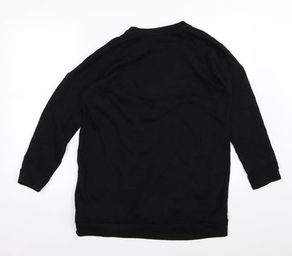 Defacto Womens Black Striped Jersey Pullover Sweatshirt Size XS  - Sequin oversized