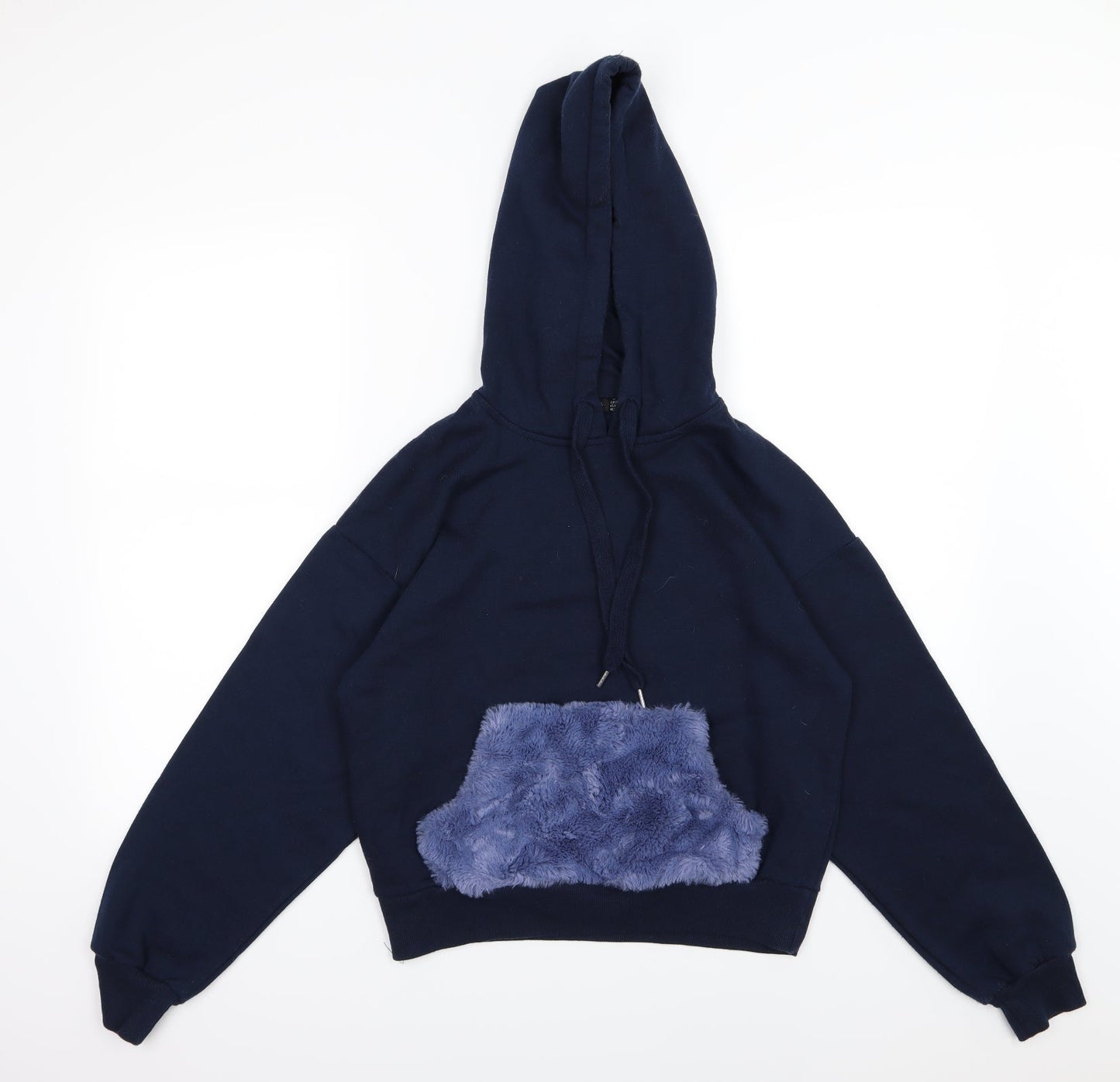 Berska Womens Blue  Jersey Pullover Hoodie Size S
