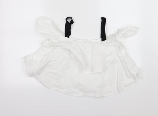Womens UK Size XS Zara White Basic Blouse
