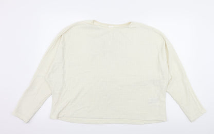 H&M Womens Ivory  Knit Pullover Jumper Size L