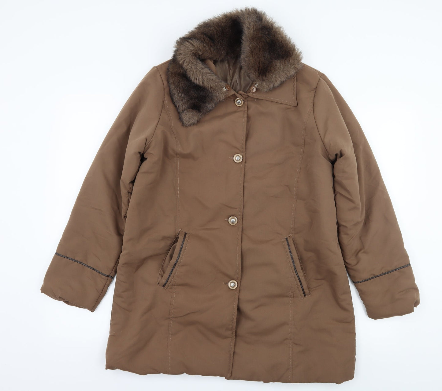 Womens UK Size 10 Neuville Brown Overcoat