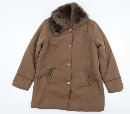 Womens UK Size 10 Neuville Brown Overcoat