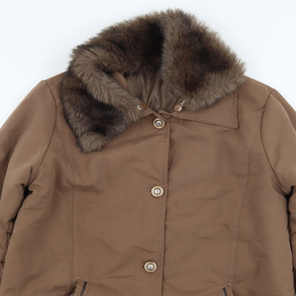 Womens UK Size 10 Neuville Brown Overcoat