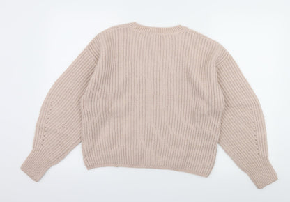 New Look Womens Pink  Knit Pullover Jumper Size S