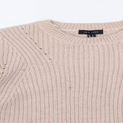 New Look Womens Pink  Knit Pullover Jumper Size S