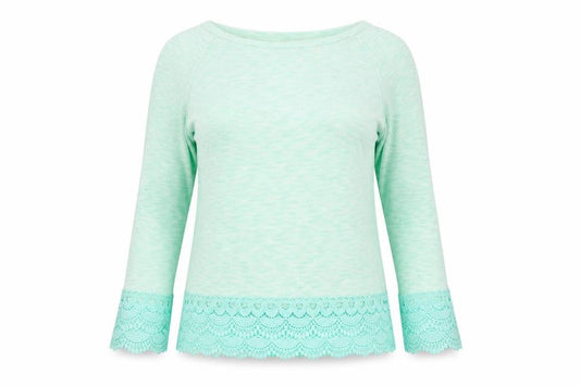 Paramour Womens Green  Knit Pullover Jumper Size M  - Crochet detail