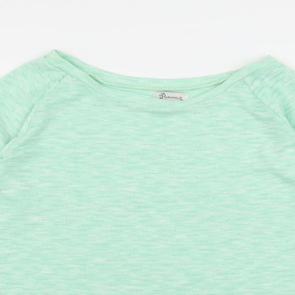 Paramour Womens Green  Knit Pullover Jumper Size M  - Crochet detail