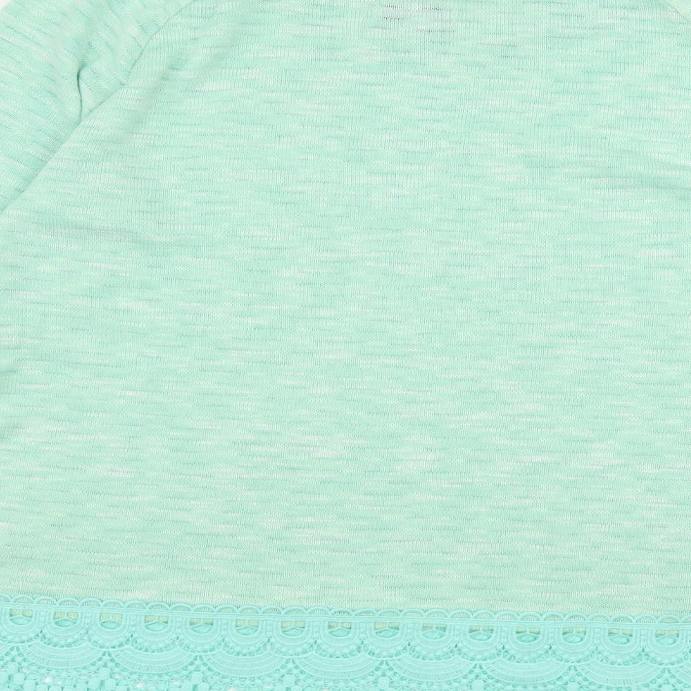 Paramour Womens Green  Knit Pullover Jumper Size M  - Crochet detail